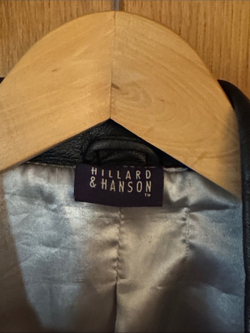 Hillard & Hanson Black Leather Button-Front Jacket - Picture 2 of 9